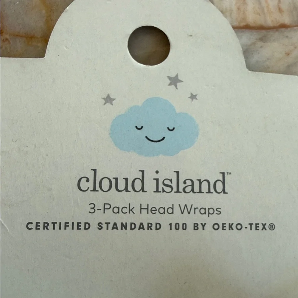 Cloud Island 3-Pack Baby Head Wraps Floral Coral Sage Green One Size NEW